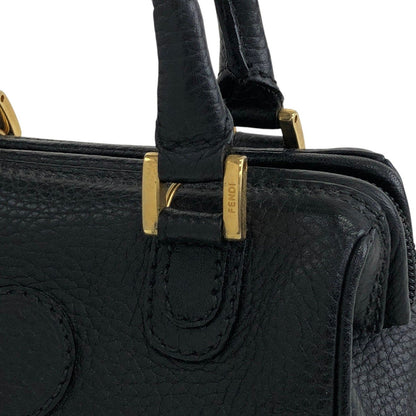 FENDI Logo Two-way Handbag Shoulder bag Black Vintage h8ka2h