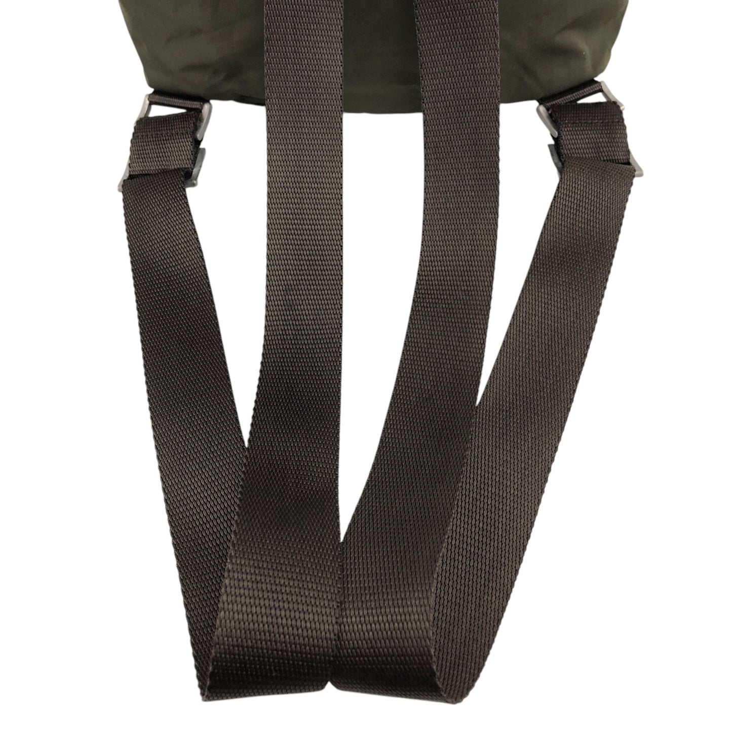 PRADA Triangle Logo Double Pocket Backpack khaki Vintage p3hihd