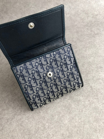 Christian Dior Trotter Folded Wallet Navy Vintage pmj4fu