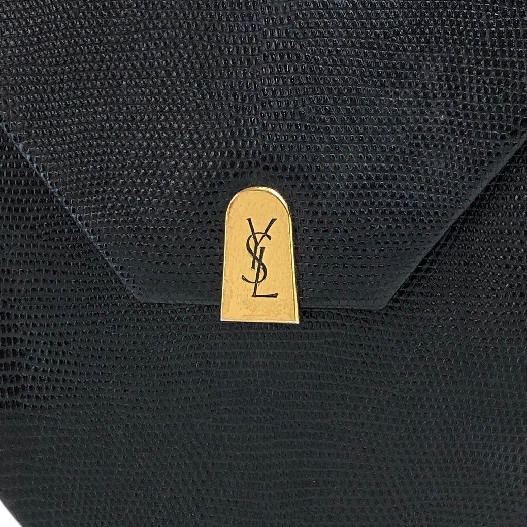 Yves Saint Laurent YSL Logo Shoulder bag Black Vintage rnmcrn