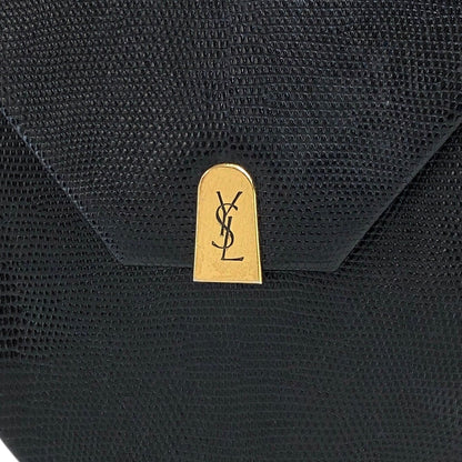 Yves Saint Laurent YSL Logo Shoulder bag Black Vintage rnmcrn