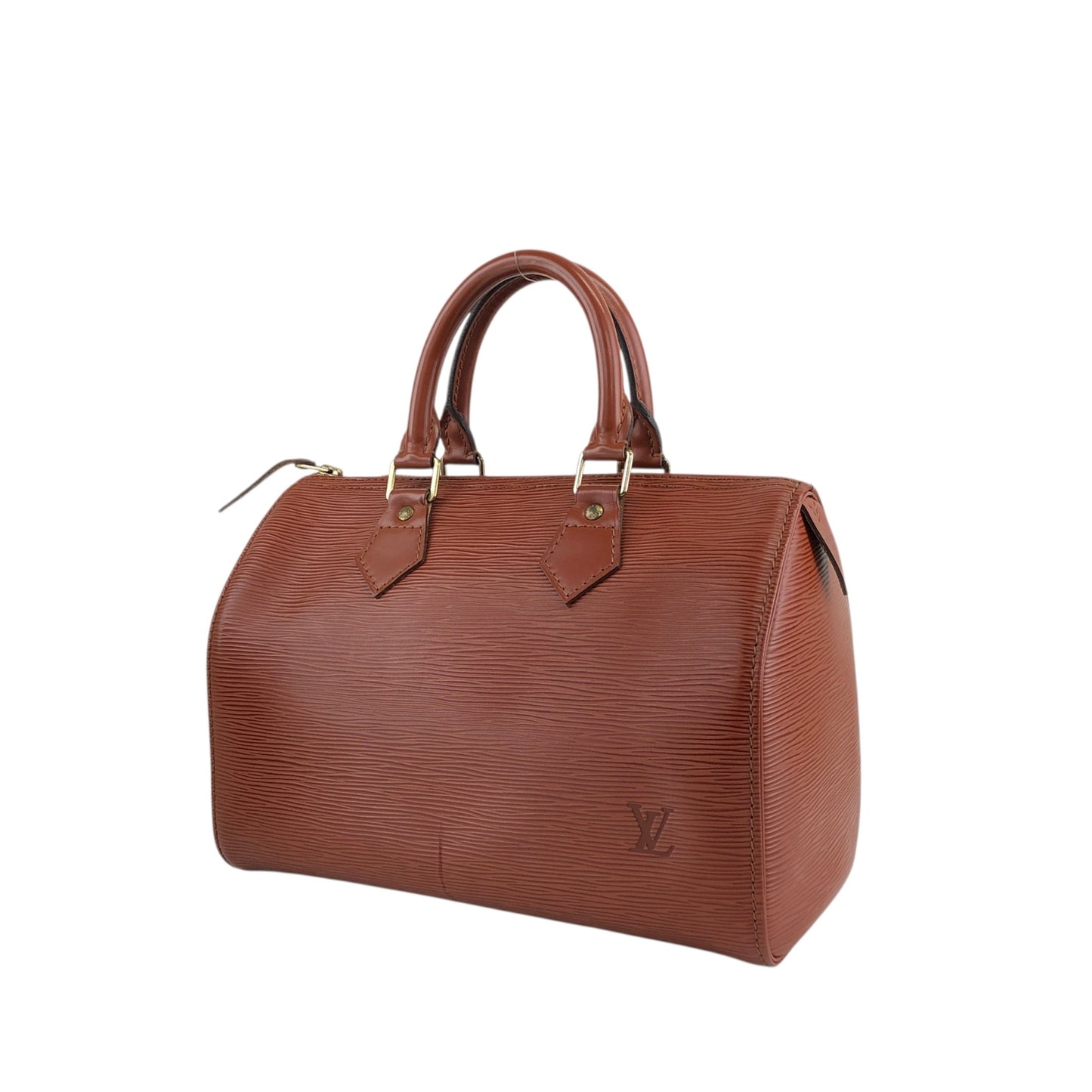 LOUIS VUITTON Epi Small Boston bag Handbag Brown Vintage 4i3rer