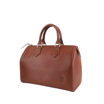 LOUIS VUITTON Epi Small Boston bag Handbag Brown Vintage 4i3rer