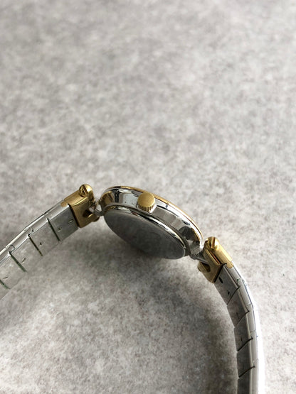 Christian Dior Logo Watch Silver×Gold 3025 Vintage fadvvc