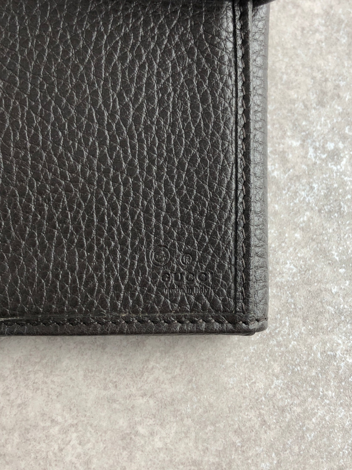 GUCCI Logo Long Wallet Brown Vintage aw4six
