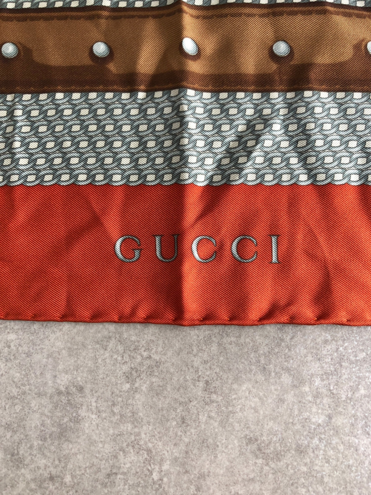 GUCCI Logo Scarf Beige Vintage 7sbgn3