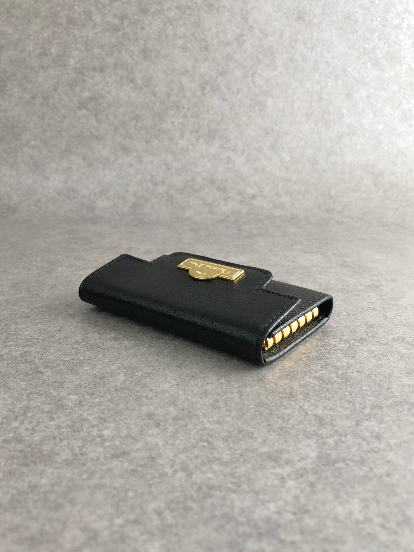 Christian Dior Logo Key Case Black Vintage s324bp