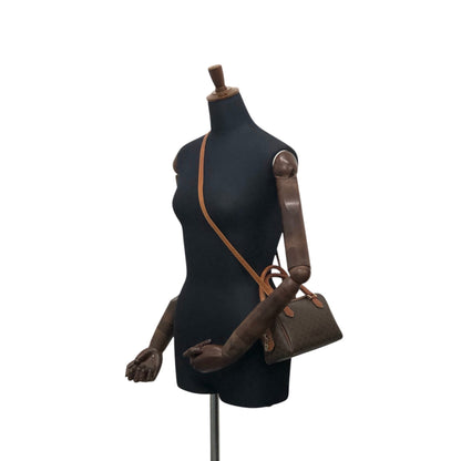 CELINE Macadam Two-way Small Boston bag Shoulder bag Brown Vintage b6a3tr