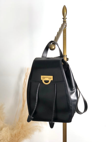CELINE Gancini Backpack Black Vintage 6s3thv