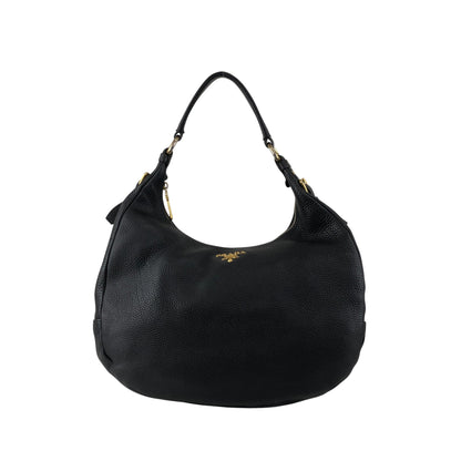 PRADA Logo Shoulder bag Black Vintage 85ce8c