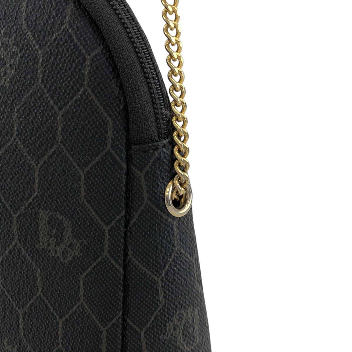 Christian Dior Honeycomb Pattern Chain Shoulder bag Black Vintage cs7hx4