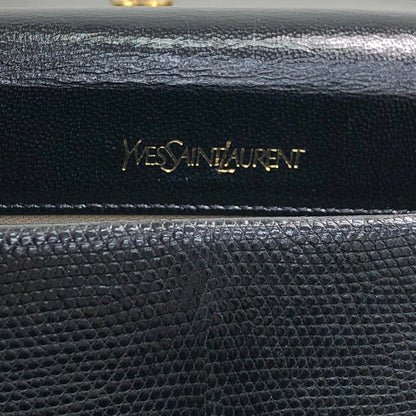 Yves Saint Laurent YSL Logo Shoulder bag Black Vintage 5hfhbh