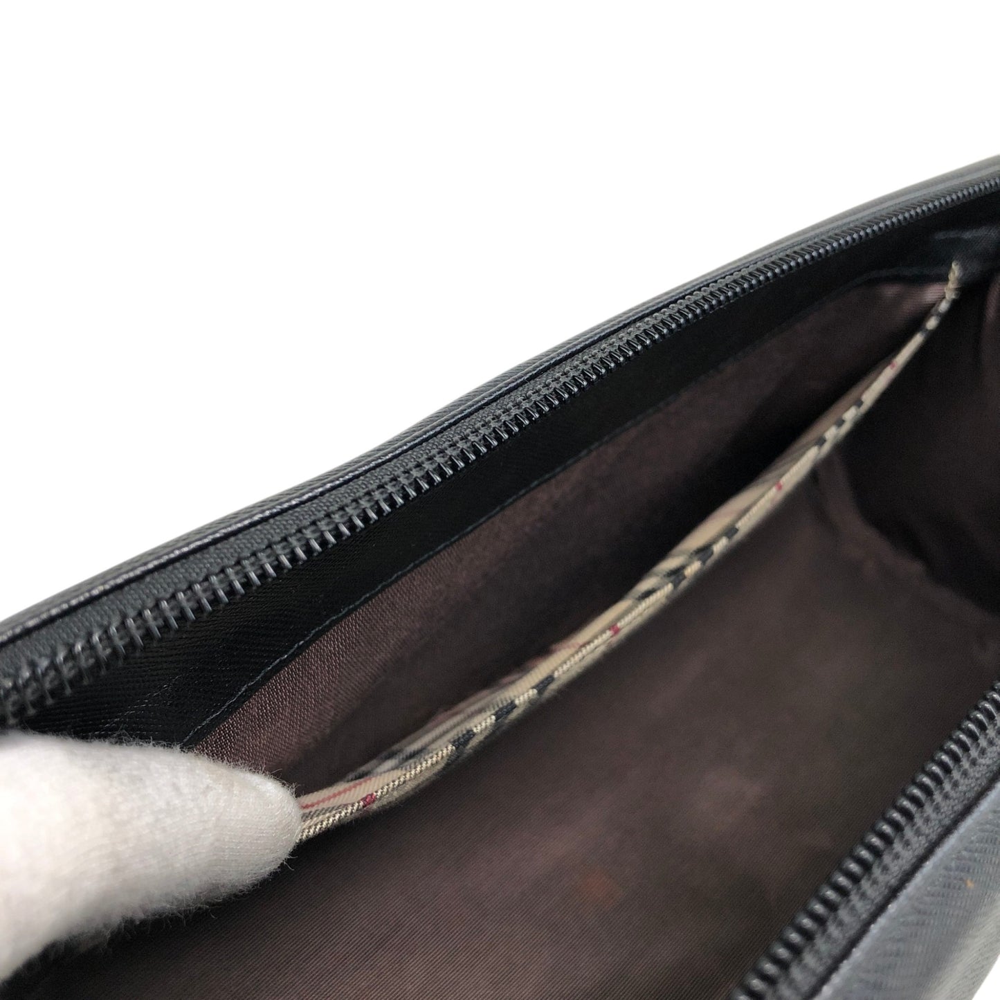 BURBERRY Logo Small Boston bag Handbag Black Vintage 56f78t