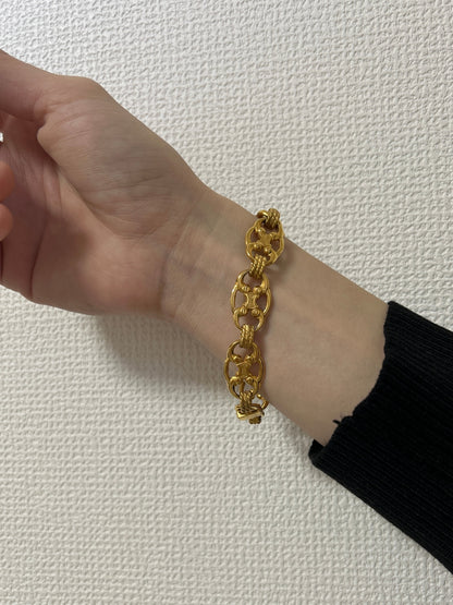 CELINE Blason Bracelet Gold Vintage xrpw5s