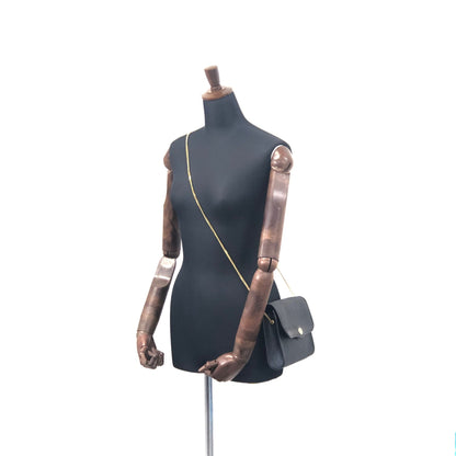 Christian Dior Logo Honeycomb Pattern Drawstring Chain Crossbody Shoulder bag Black Vintage fm82u8