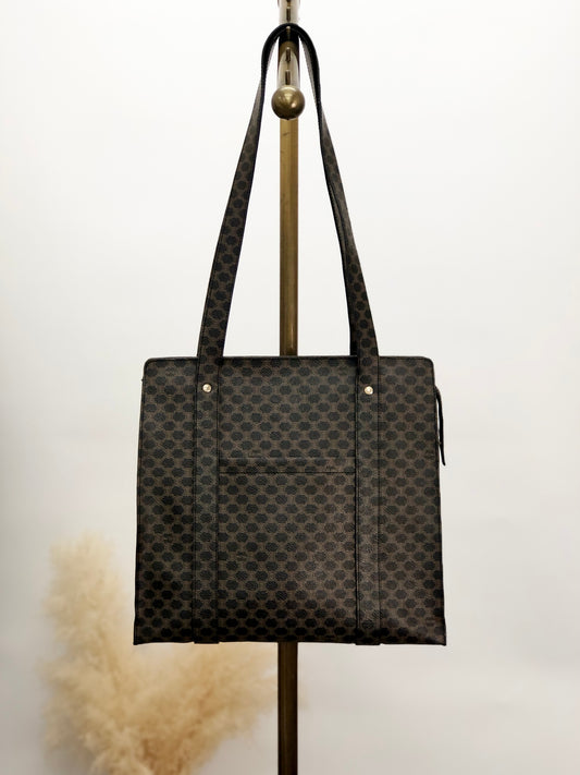 CELINE Macadam Shoulder bag Totebag Black Vintage dyyxs8