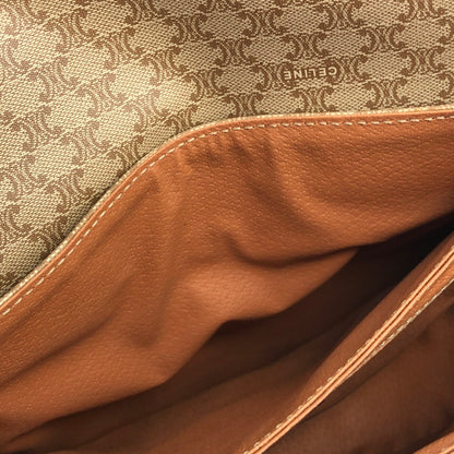 CELINE Macadam Gancini Crossbody Shoulder bag Beige Vintage kx4dhy