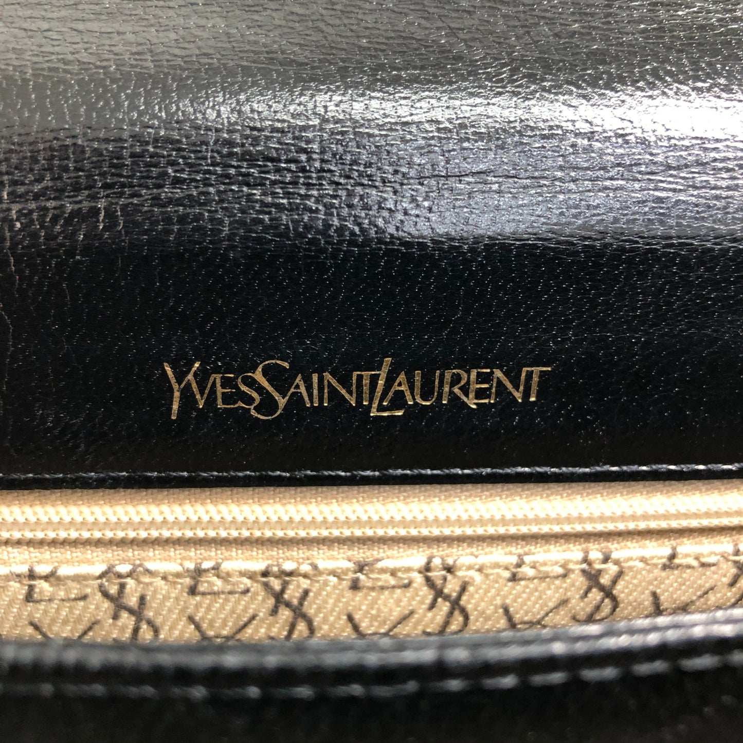 Yves Saint Laurent YSL Logo Shoulder bag Black Vintage rnmcrn