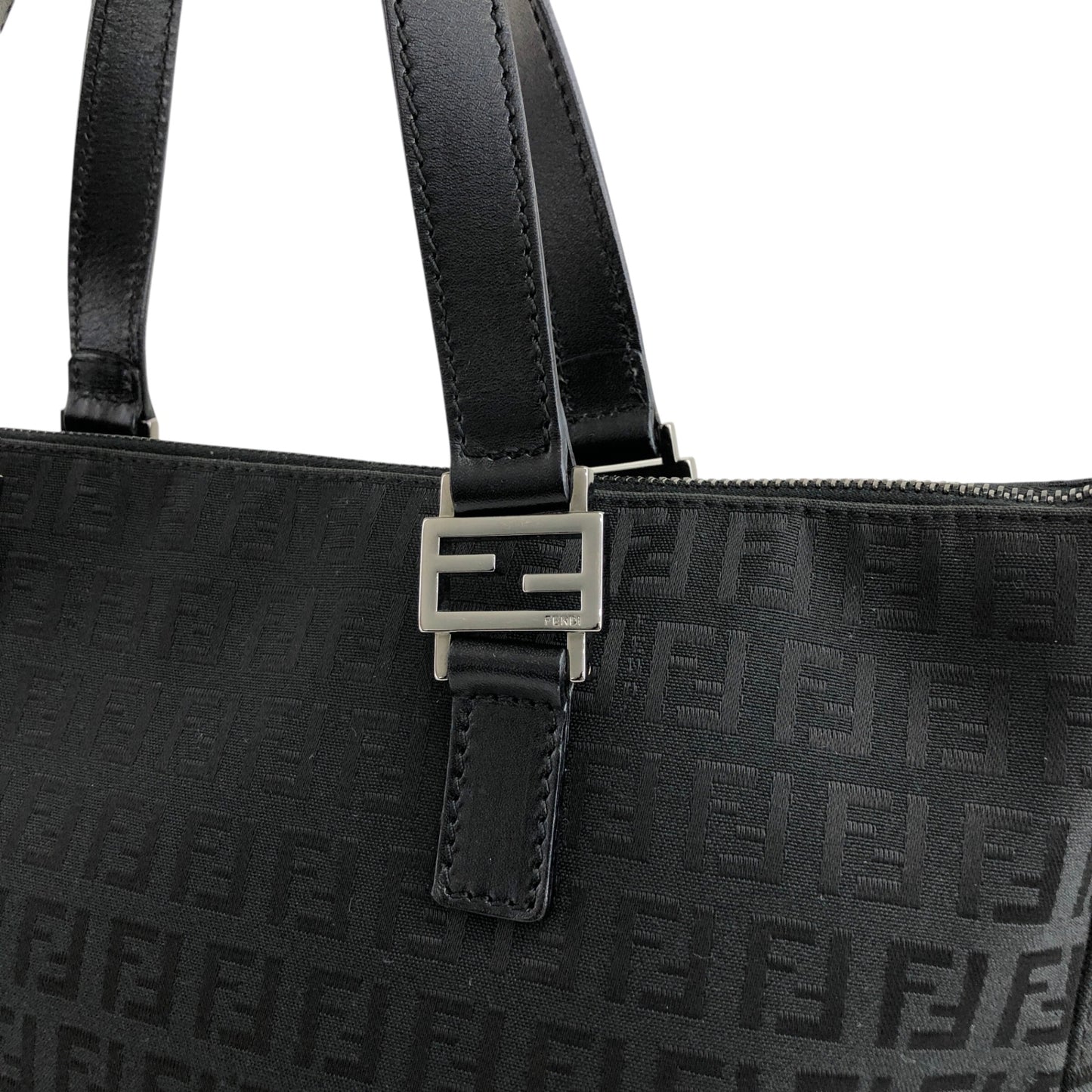 FENDI Zucchino Totebag Black Vintage evabj6