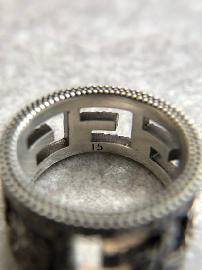 GUCCI Logo Motif Ring Silver Vintage cat5ma