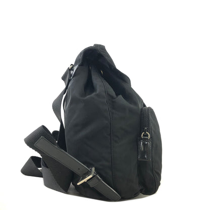 PRADA Triangle Logo Nylon Backpack Black Vintage f4v6fg