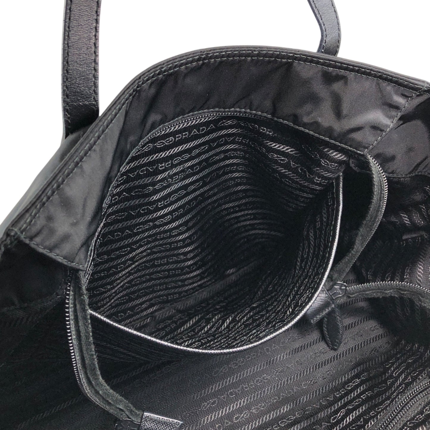 PRADA Tessuto Triangle Logo Totebag Black Vintage 3zhhwr