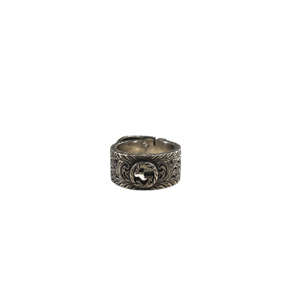 GUCCI Interlocking Ring Silver Vintage 4avugi