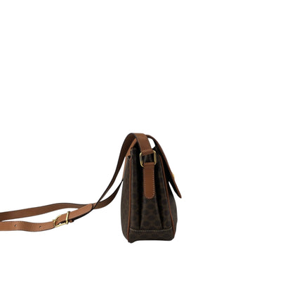 CELINE Macadam Triomphe Shoulder bag Brown Vintage a447fy