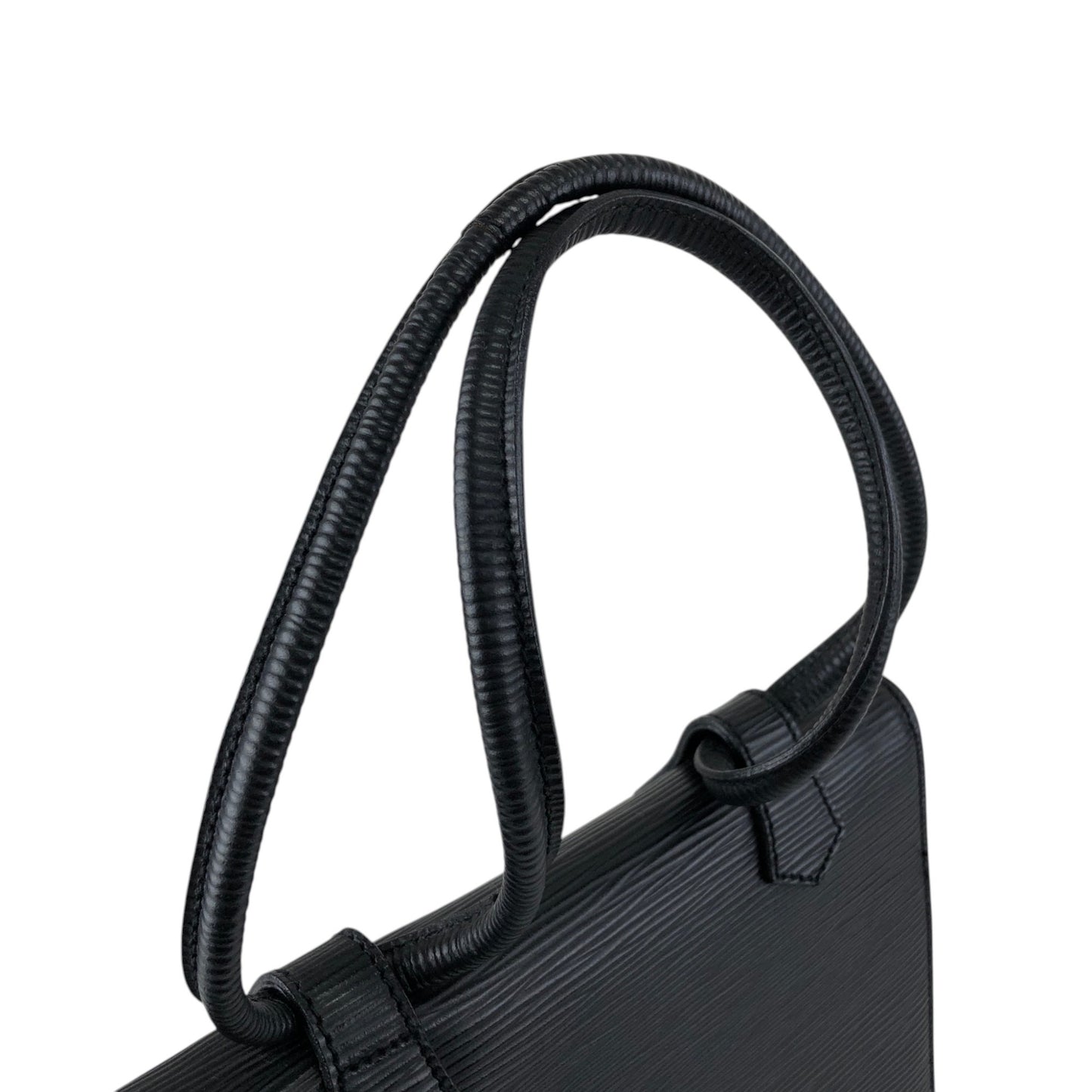 FENDI Logo Embossed Small Handbag Black Vintage h4nbvt