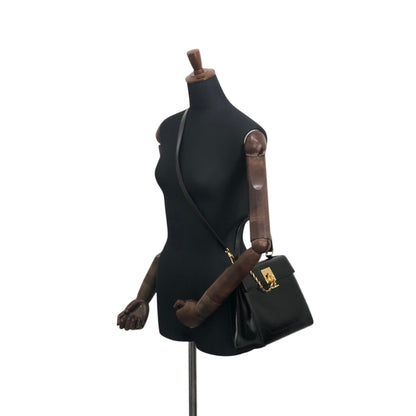 CELINE Gancini Two-way Handbag Shoulder bag Black Vintage nifgs8