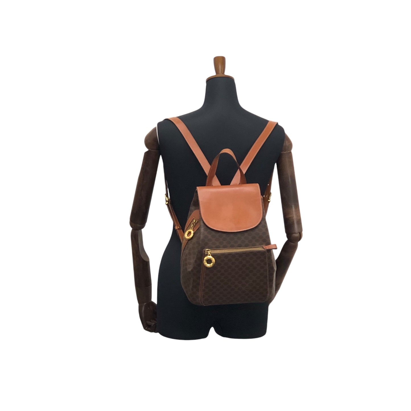 CELINE Macadam Backpack Brown Vintage pf7fri