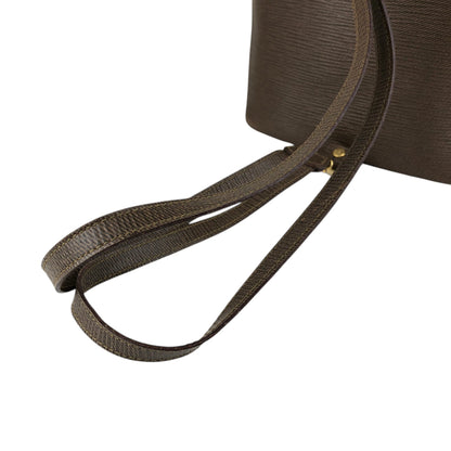 FENDI Logo  Drawstring Shoulder bag Brown Vintage z6vszr