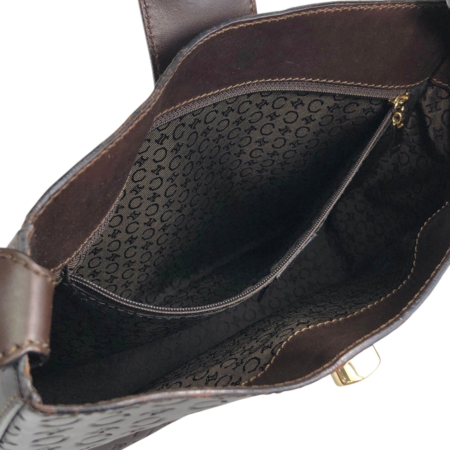 CELINE Blason Turn Lock Shoulder bag Brown Vintage txixub