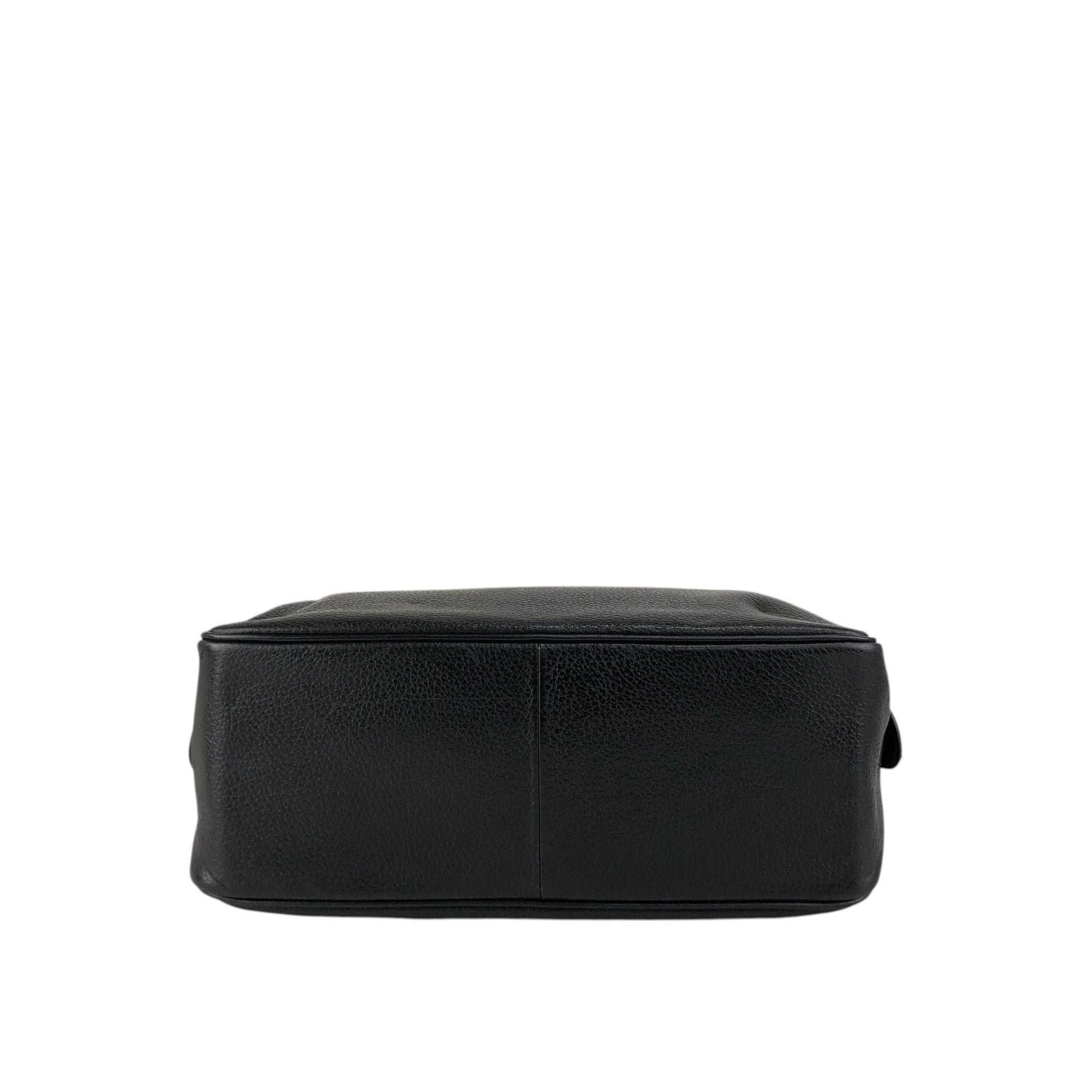BURBERRY Logo Embossed Handbag Boston bag Black Vintage ybjkpc