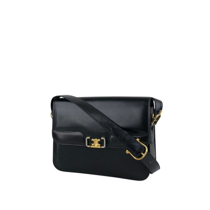 CELINE Blason Shoulder bag Black Vintage iw3njy