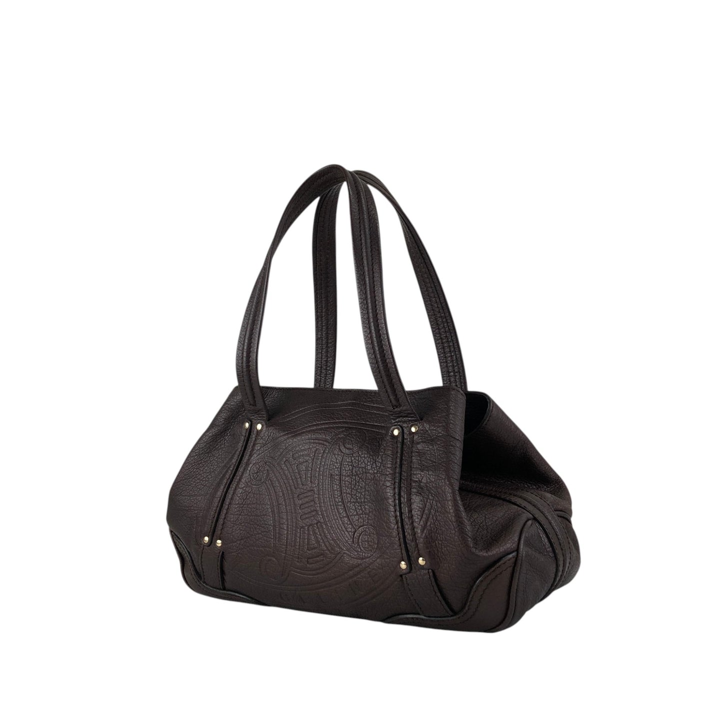 CELINE Blason Embossed Hobobag Shoulder bag Brown Vintage g5bz4k