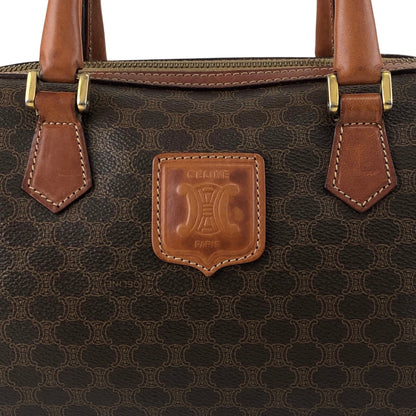 CELINE Macadam Blason Two-way Small Boston bag Shoulder bag Brown Vintage raubfw
