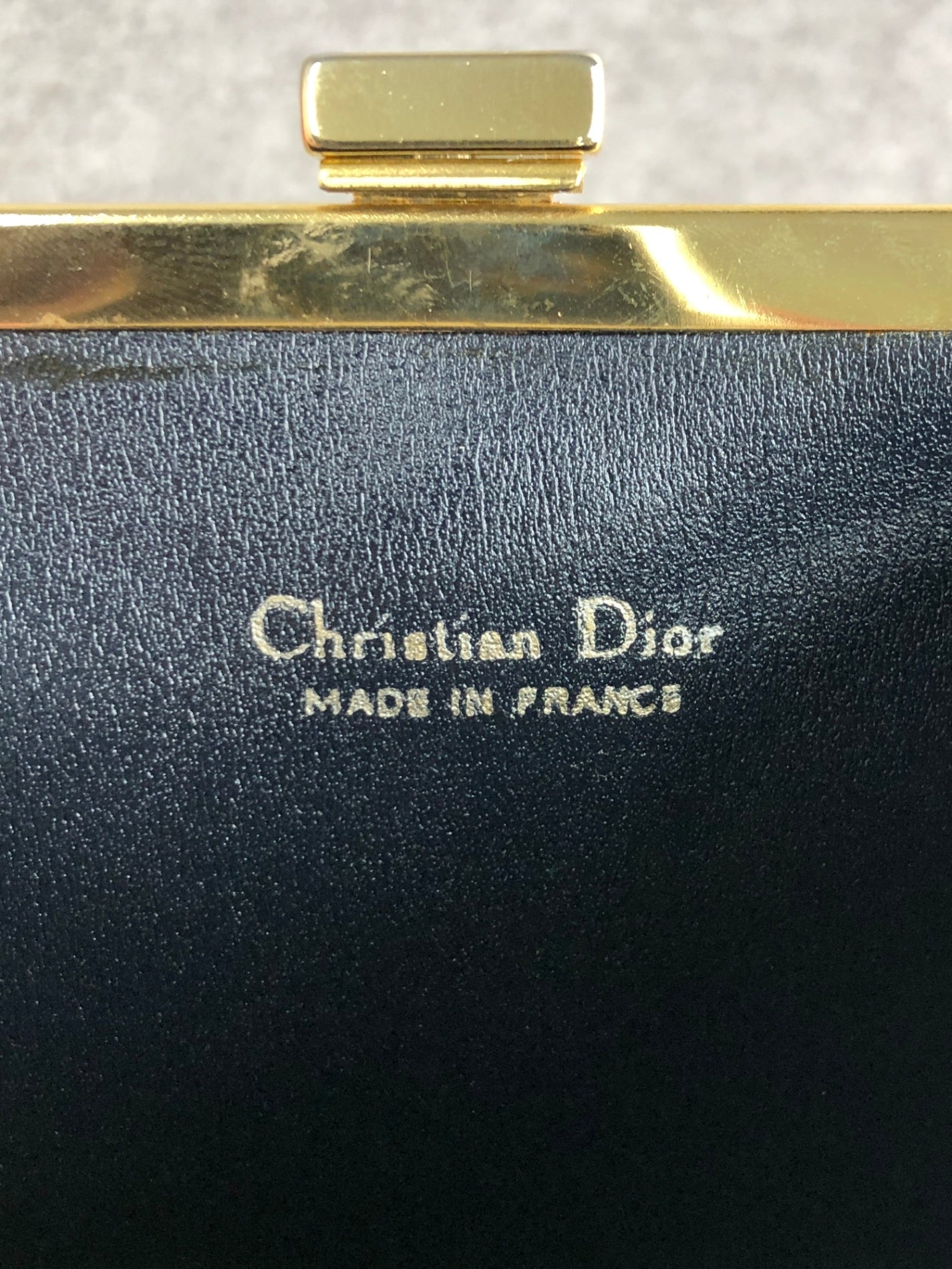 Christian Dior Logo Clasp Coin Purse Black Vintage sbavmi