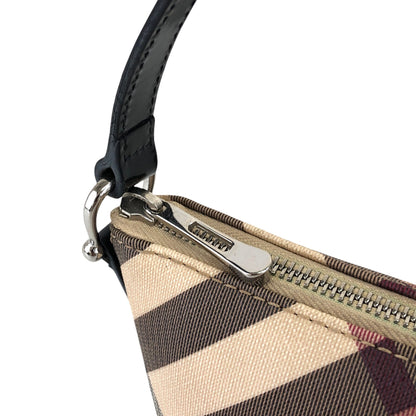 BURBERRY Mega Check Small Handbag Hobobag Beige Vintage yrm78p