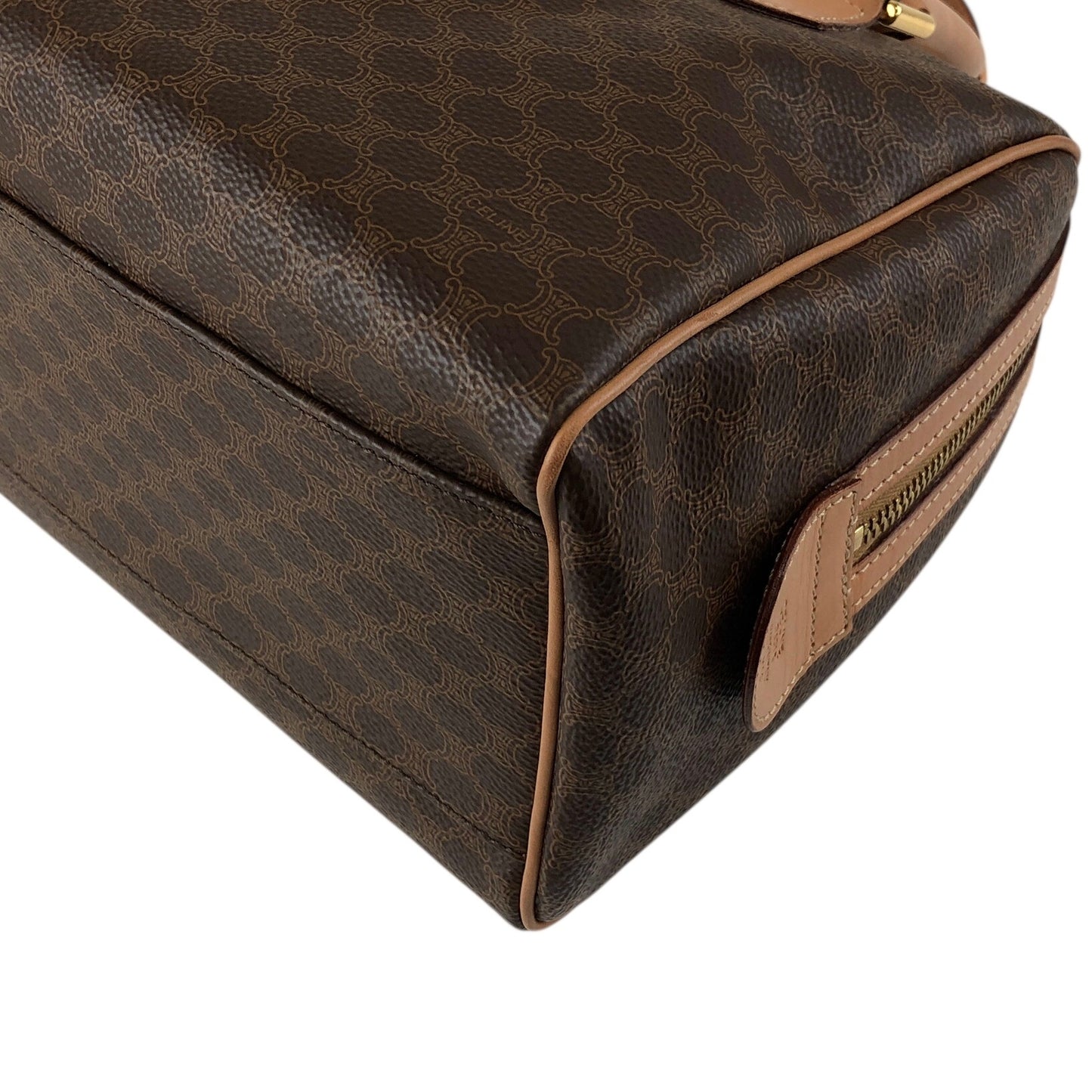 CELINE Macadam Blason Two-way Small Boston bag Shoulder bag Brown Vintage bxb7p7