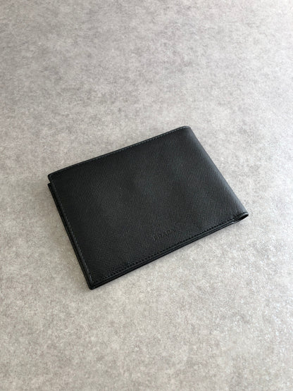 PRADA Logo Embossed Folded Wallet Black Vintage g5i3kc