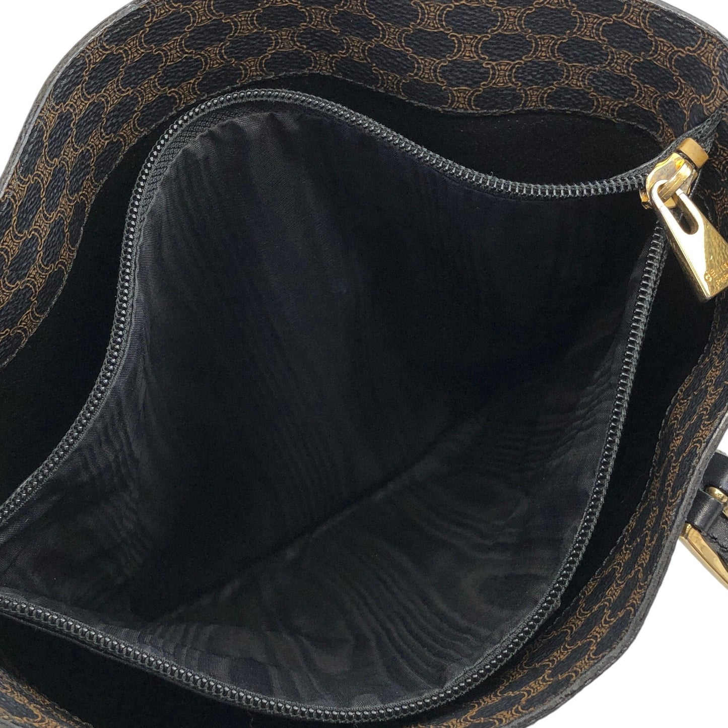 CELINE Macadam Blason  PVC Leather Shoulder bag Totebag Black Vintage j76nch