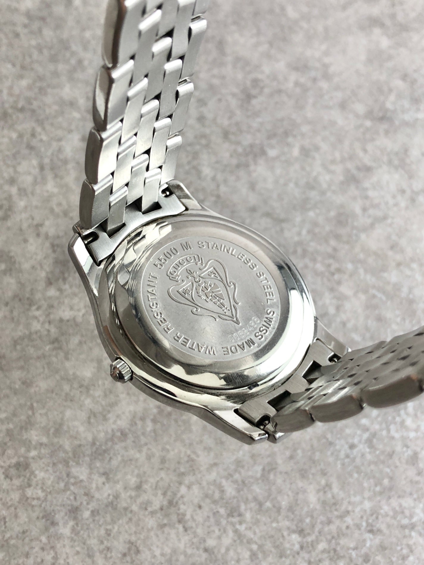 GUCCI Logo Quartz Watch Silver Vintage vx345b