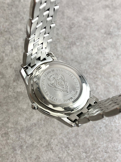 GUCCI Logo Quartz Watch Silver Vintage vx345b
