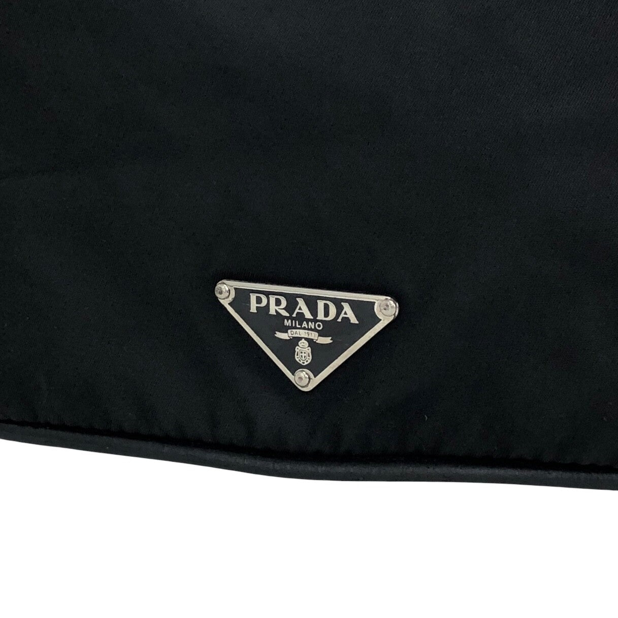 PRADA Triangle Logo Handbag Vanity bag Black Vintage vcx7fd