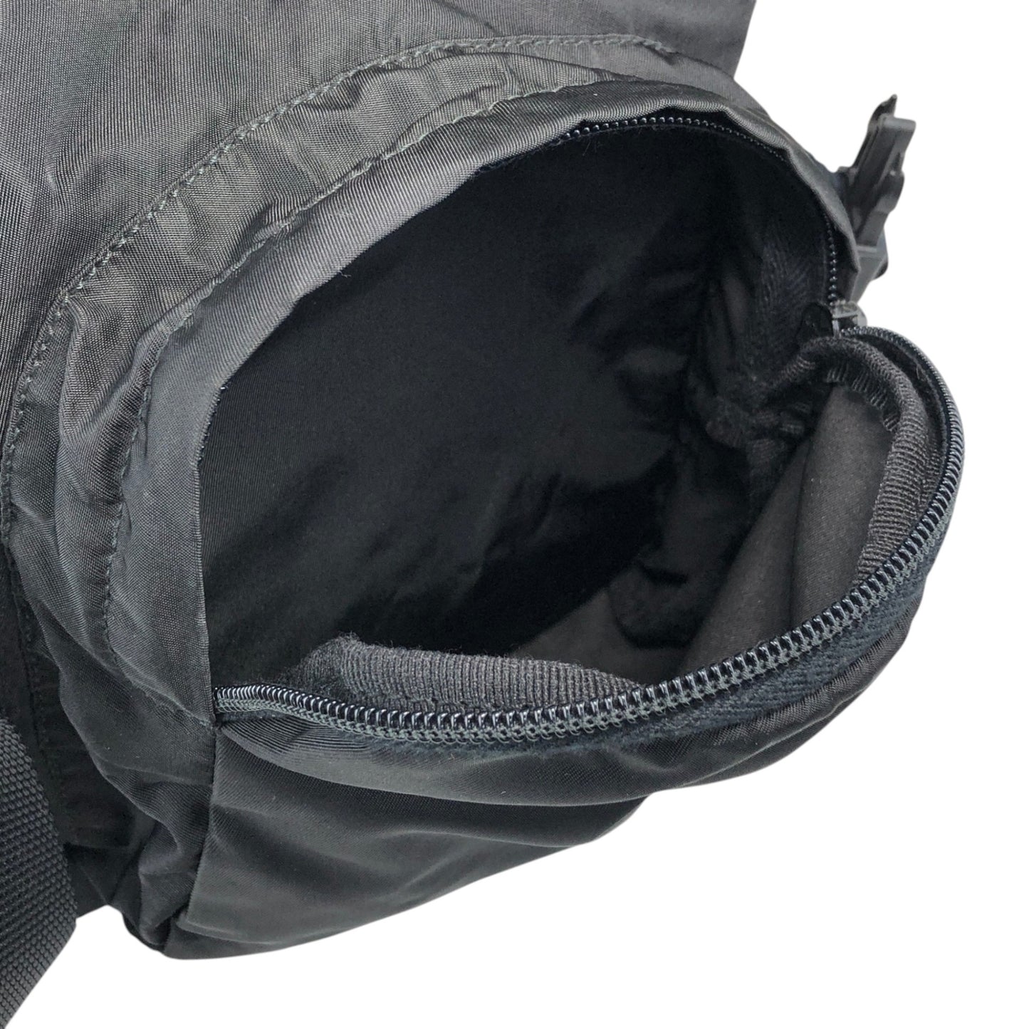 PRADA Tessuto Triangle Logo Front Buckle Backpack Black Vintage ynp78c