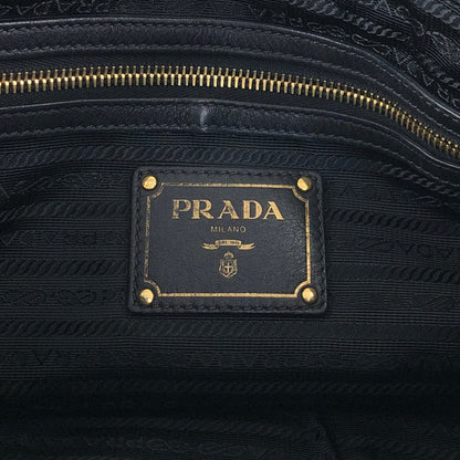 PRADA Logo Handbag Black Vintage jkn44z