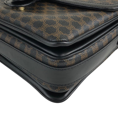 CELINE Macadam Front Buckle Shoulder bag Black Vintage n5nr8t
