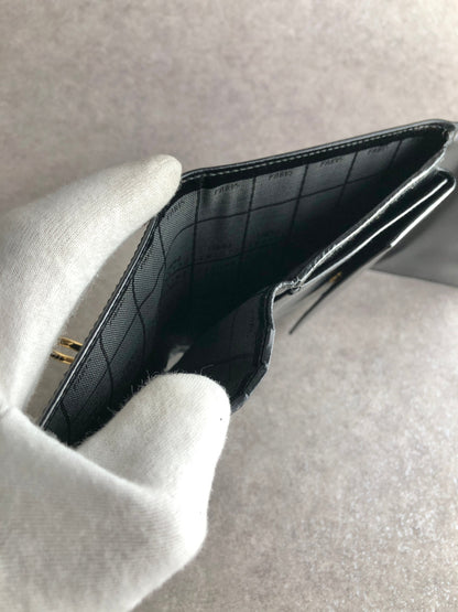 CELINE Gancini Trifold Wallet Black Vintage 6xspmn