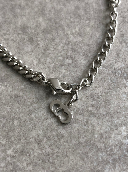 Christian Dior Logo Motif Bracelet Silver Vintage h56tec
